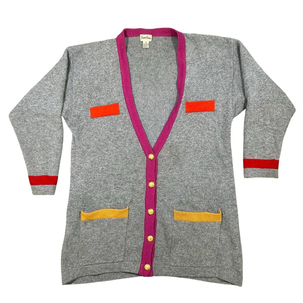 Vintage Neiman Marcus 100% Cashmere Cardigan Sweater Womens Medium 90s